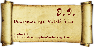 Debreczenyi Valéria névjegykártya